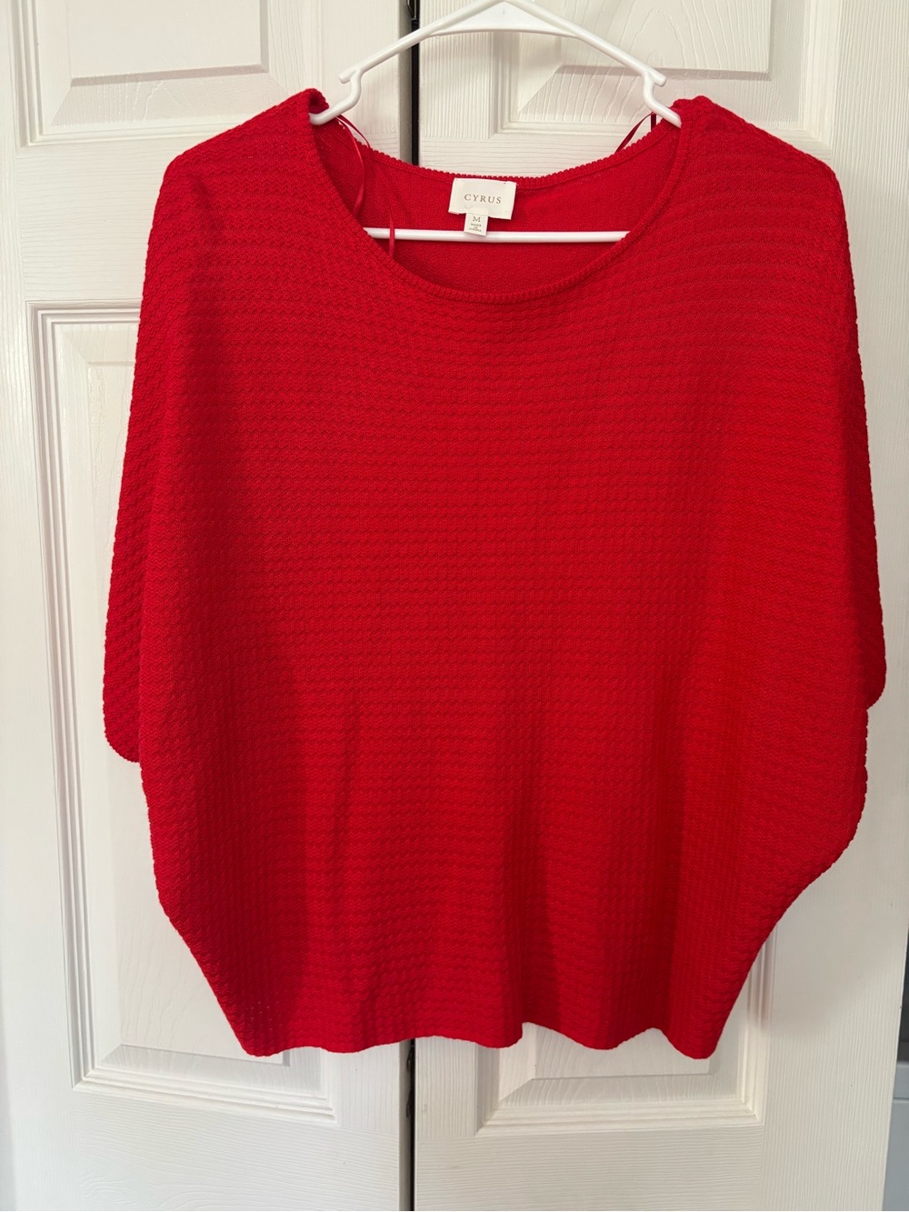 Cyrus Bright Red Crewneck Knit Sweater